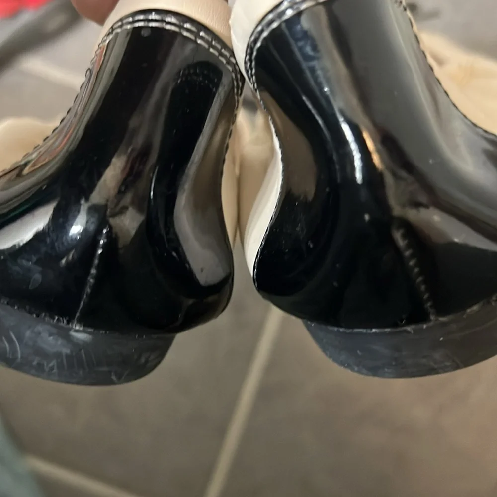 Cole Haan Ballet Flats Size 10 Black and Cream Leather